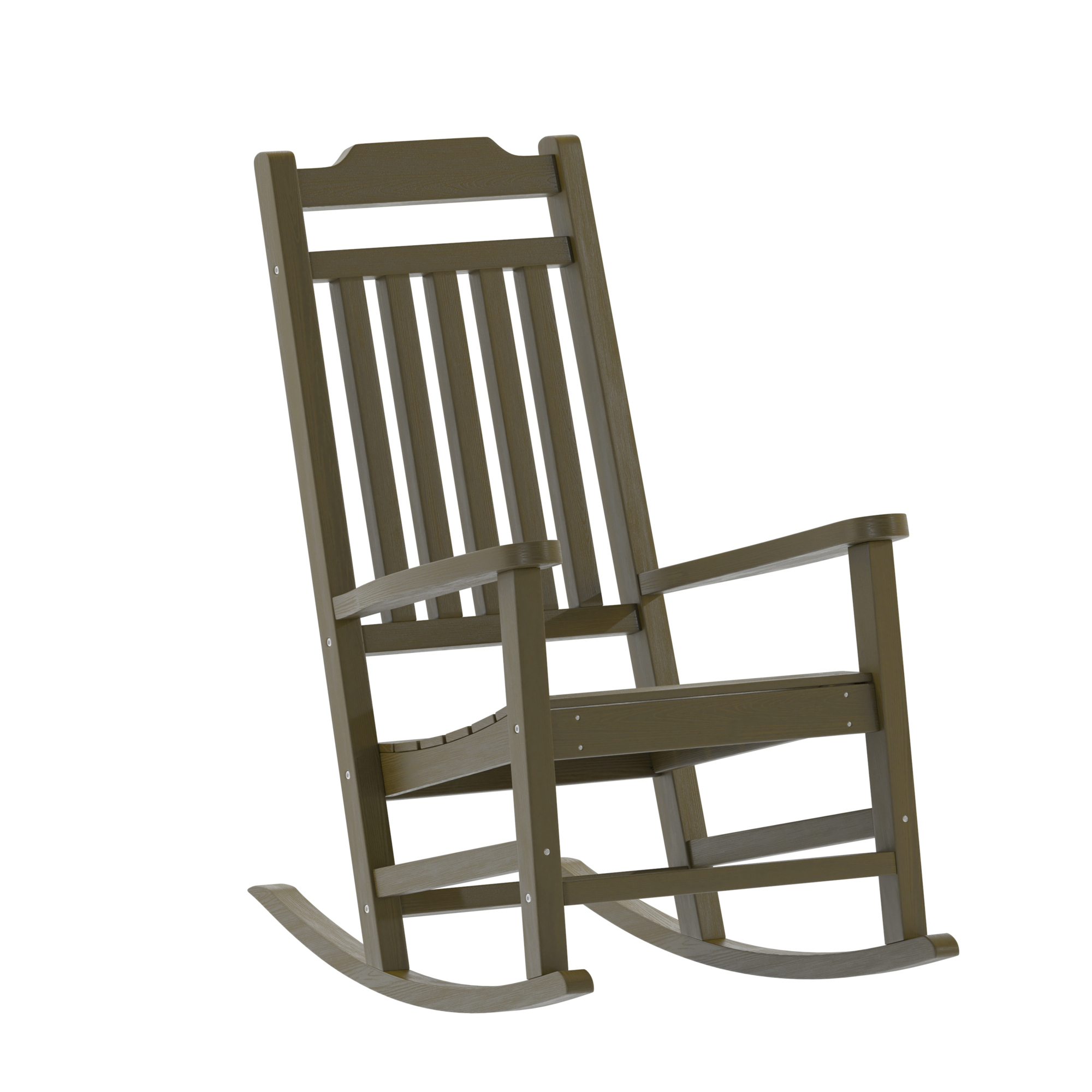 Flash Furniture, All-Weather Poly Resin Rocking Chair in Mahogany, Primary Color Brown, Material Polystyrene, Width 25.625 in, Model# JJC14703MHG
